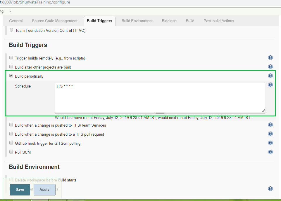 jenkins Build Periodically