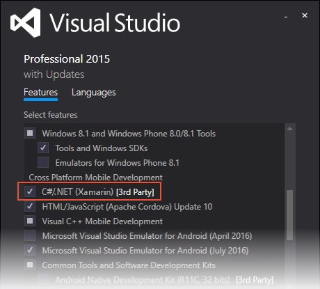 xamarin visual studio 2015 cross platform add devices