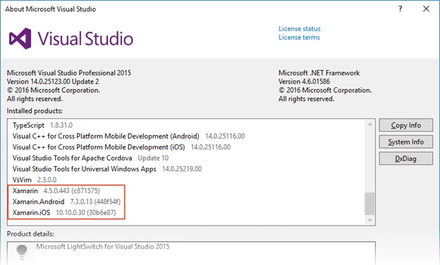 install xamarin for visual studio 2015