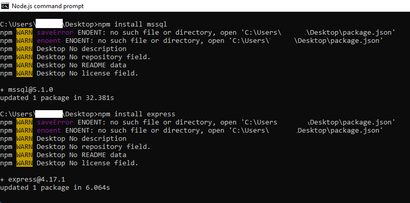 ExpressandMSSQLModules