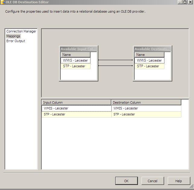 SSIS Column Mapping